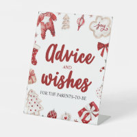 Red Christmas Advisor und Wünsche Baby Shower Sign