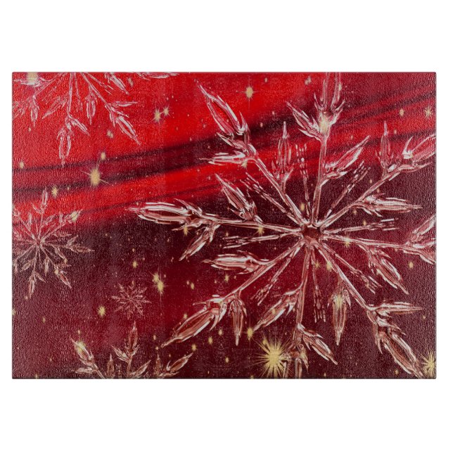 Red Christmas Background Schneidebrett (Vorderseite)