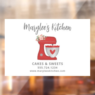 Red Christmas Baker Konditorei Koch Business Fensteraufkleber