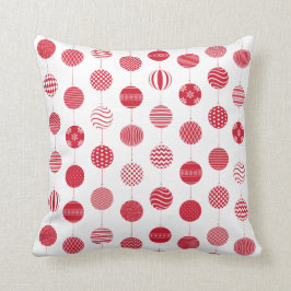 Red Christmas Ball Pattern Pillow Kissen