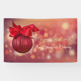 Red Christmas Balls Bokeh Company Banner