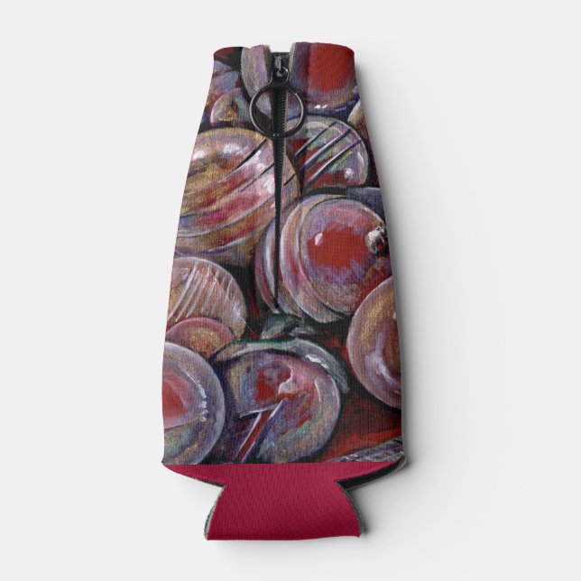 Red Christmas Balls Flaschenkühler (Rückseite)