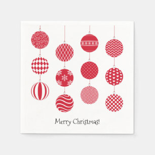 Red Christmas Balls Paper Napkin Serviette