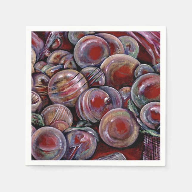 Red Christmas Balls Serviette (Vorderseite)