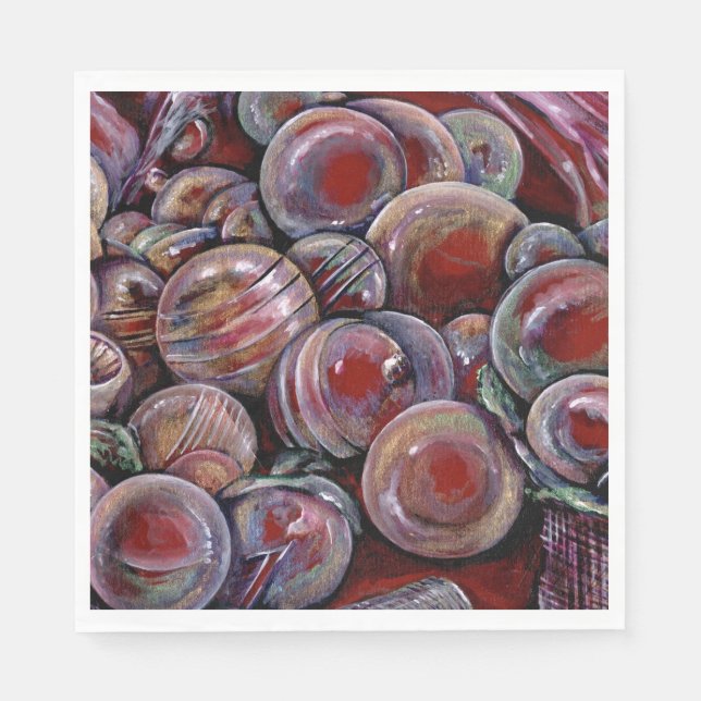 Red Christmas Balls Serviette (Vorderseite)