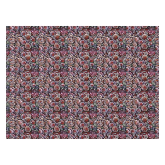 Red Christmas Balls Tischdecke (Vorderseite (Horizontal))