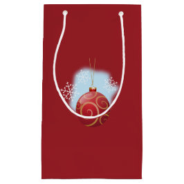 Red Christmas Bauble und Snowflakes Kleine Geschenktüte
