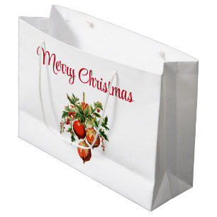 Red Christmas Baubles mit Holly Festivals Große Geschenktüte