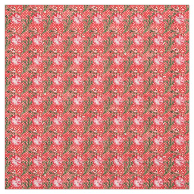 Red Christmas Baubles Stoff (Muster)