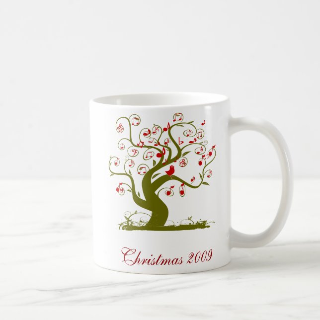 Red Christmas Bird-Tasse Tasse (Rechts)
