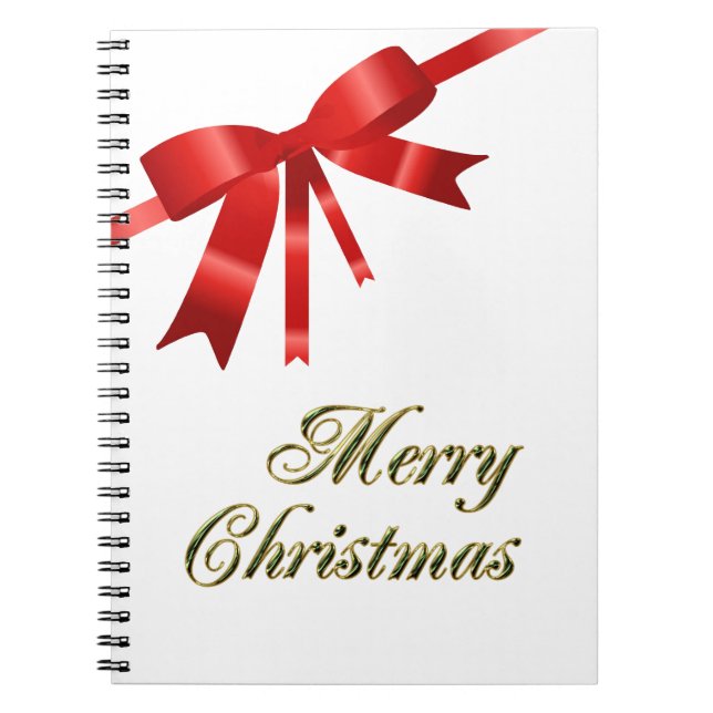 Red Christmas Bow Notizblock (Vorderseite)