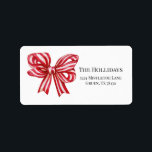 Red Christmas Bow Return Address Label Adressaufkleber<br><div class="desc">Red Christmas Bow Return Address Label</div>