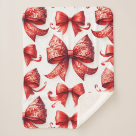 Red Christmas Bows Sherpadecke