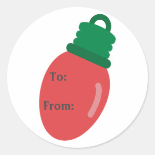 Red Christmas Bulb Geschenkmarke Stickers