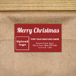 Red Christmas Business Rectangle Shape Sticker<br><div class="desc">Frohe Weihnachten! Einer der bekanntesten Feiertage des Jahres. Es ist auch eine der besten Jahreszeiten für Werbung für Ihr Unternehmen. Rectangle Form Aufkleber mit Fröhlichen Weihnachtsgrüßen, Ihrem Firmennamen und anderen Informationen über Ihr Unternehmen. Sie können es als Zubehör für Ihr Produktverpackungsmaterial verwenden, um Ihren Produktnamen zu fördern. Sie können es...</div>