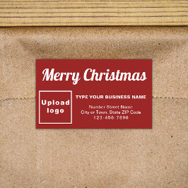 Red Christmas Business Rectangle Shape Sticker