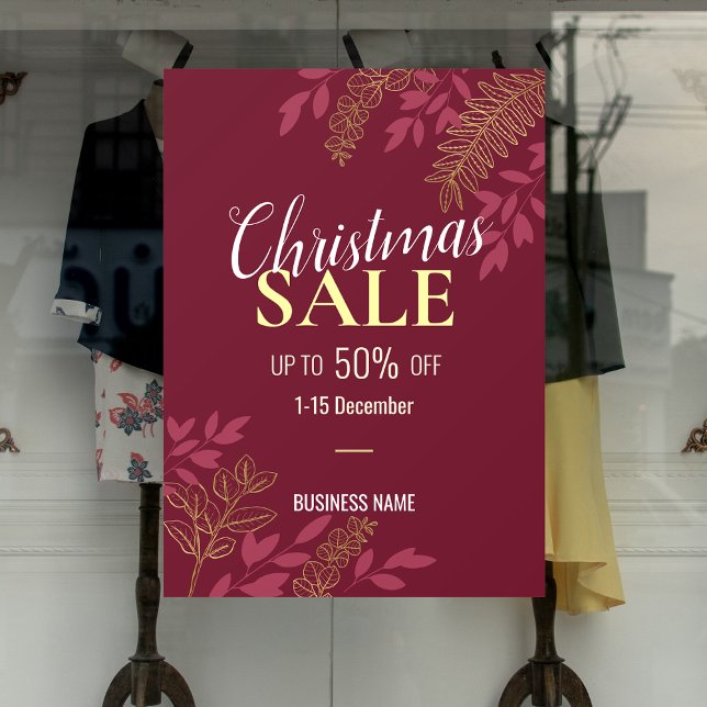 Red Christmas Business Sale Business Werbeaktion A Fensteraufkleber (Red Christmas Business Sale Business Promotion Ads Window Cling)