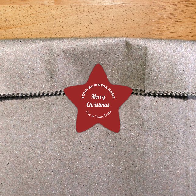 Red Christmas Business Star Shape Sticker (Von Creator hochgeladen)