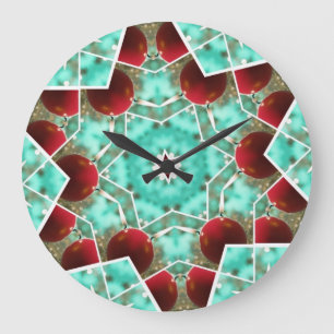 Red Christmas Candle Große Wanduhr