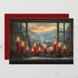 Red Christmas Candles Pine Cones Red Berries