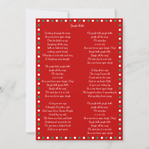 Red Christmas Carol Jingle Bells Christmas Cards Feiertagskarte