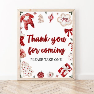 Red Christmas Danke, dass du mit einer Babydusche Poster