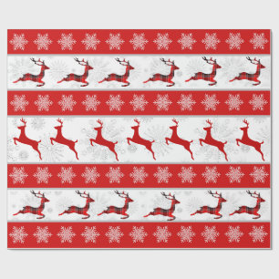 Red Christmas Deh Red & White Snowflake Muster Geschenkpapier