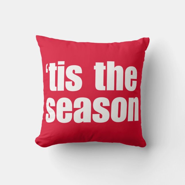 Red Christmas 'Dies ist die Saison Throw Kissen (Vorderseite)