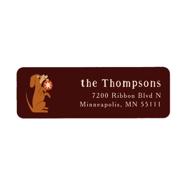 Red Christmas Dog Rücksendeadresse (Vorne)