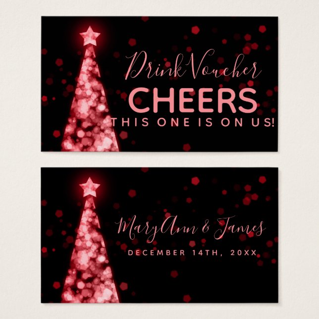 Red Christmas Drink Voucher (Vorne & Hinten)