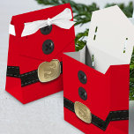 Red Christmas Elf Anzug Santa Gastgeschenk Box Geschenkschachtel<br><div class="desc">Fügen Sie Ihre Initialen dem Gürtel der Elfe hinzu und eine winzige Nachricht auf der Rückseite. Geeignet für kleine Geschenke für kleine Weihnachtselfen.</div>