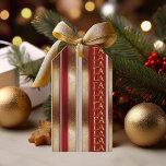 Red Christmas Fa La La Pattern#27 ID1009 Geschenkanhänger<br><div class="desc">Wenn Sie sich fragen, welche Farbkombinationen Sie für Ihre Weihnachtsdekoration und Geschenkartikel in diesem Jahr auswählen sollten, habe ich Sammlungen von aufeinander abgestimmten Mustern erstellt, um das Leben ein wenig leichter zu machen. Dieses Geschenketikett zeichnet sich durch ein verziertes, vertikales Streifendesign aus, mit einem Glitzer- und Grunge-Effekt, der hier in...</div>