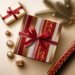 Red Christmas Fa La La Pattern#27 ID1009 Geschenkpapier<br><div class="desc">Wenn Sie sich fragen, welche Farbkombinationen Sie für Ihre Weihnachtsdekoration und Geschenkartikel in diesem Jahr auswählen sollten, habe ich Sammlungen von aufeinander abgestimmten Mustern erstellt, um das Leben ein wenig leichter zu machen. Dieses Verpackungspapier zeichnet sich durch ein verziertes, vertikales Streifendesign aus, mit einem Glitzer- und Grundeffekt, der hier in...</div>