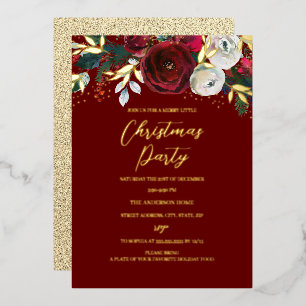 Red Christmas Festive Foliage Party Folieneinladung