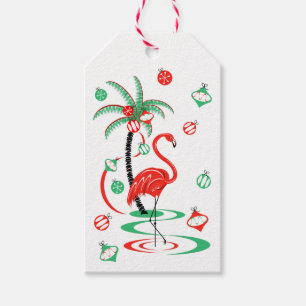 Red Christmas Flamingo Baubles Geschenk Tag Portra Geschenkanhänger