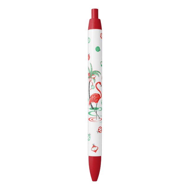 Red Christmas Flamingo Baubles Stift (Vorderseite Vertikal)