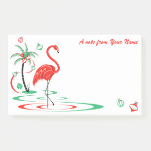 Red Christmas Flamingo Baubles Text groß Post-it Klebezettel