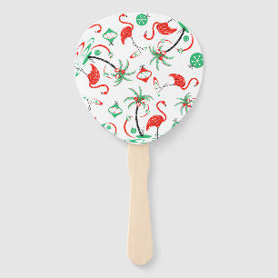 Red Christmas Flamingo Multi Fan Paddle Fächer