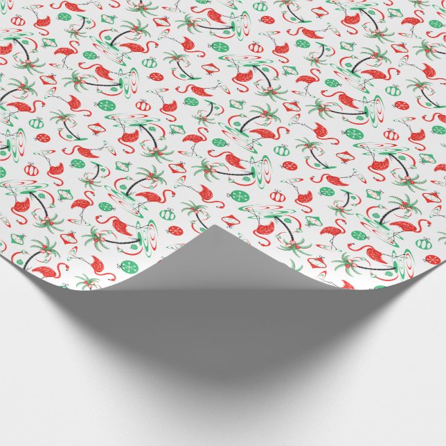 Red Christmas Flamingo Multi Packpapier (Ecke)