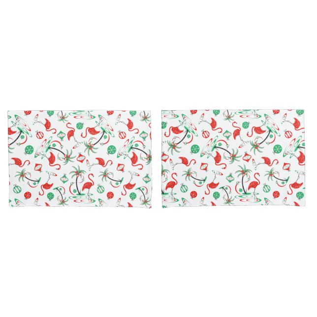 Red Christmas Flamingo Multi pillowcase Set Kissenbezug (Vorderseite-Set)