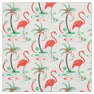 Red Christmas Flamingo Stoff kleines Muster