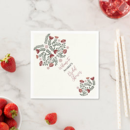 Red Christmas Folk Art Floral Serviette