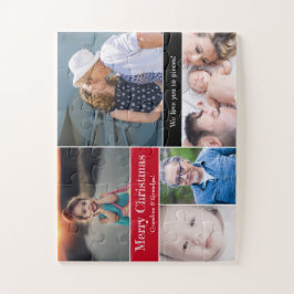 Red Christmas Foto Collage Wir Liebe Sie zu Stücke Puzzle