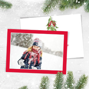 Red Christmas Foto Mistletoe Template Feiertagskarte
