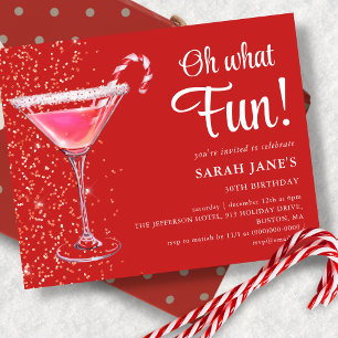 Red Christmas Geburtstag Cocktail Budget Einladung
