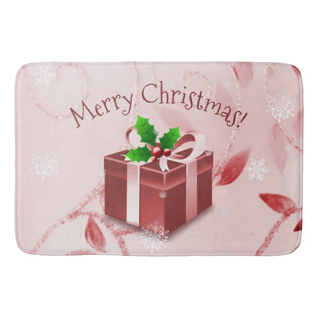 Red Christmas Geschenk Bath Mat Badematte (Vorderseite)