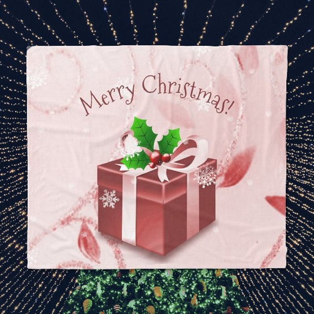 Red Christmas Geschenk Blanket Fleecedecke (Red Christmas Gift Holiday Blanket)