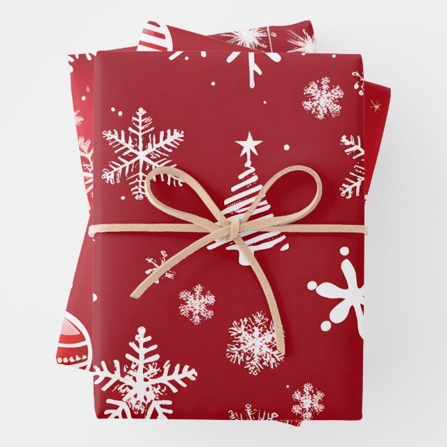 Red Christmas Geschenk Wrap, Holiday Designs Geschenkpapier Set (Beispiel)