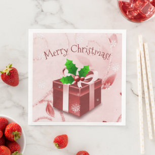 Red Christmas Geschenkpapier Napkin Serviette