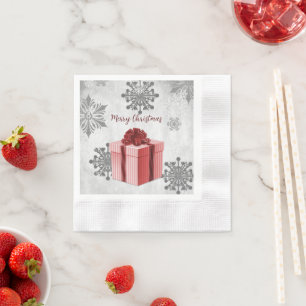 Red Christmas Geschenkpapier Napkin Serviette